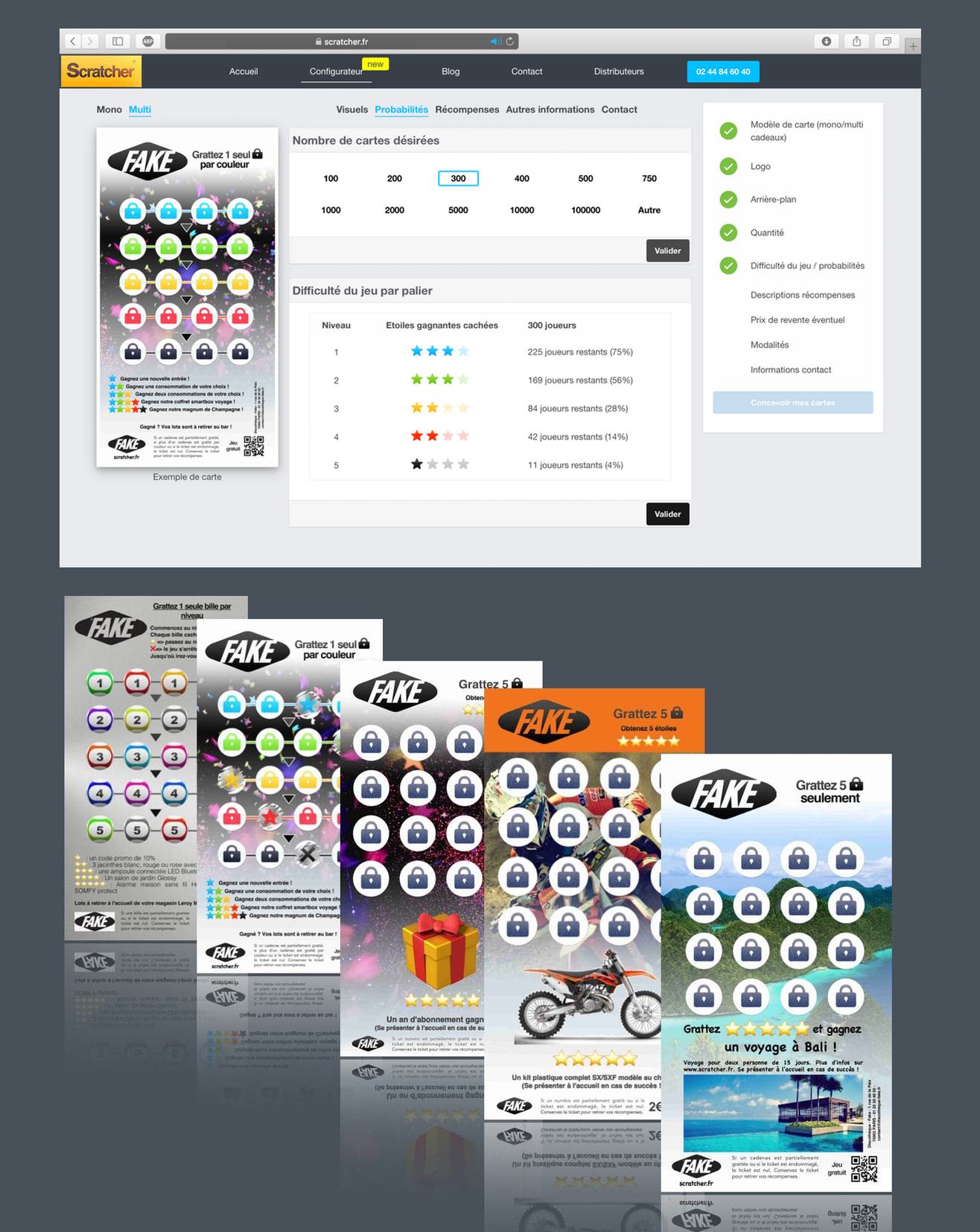 You have a ticket in hand containing 20 scratch locks, and you must only scratch 5. If you discover the 5 stars, congratulations: you have won the jackpot, and you are the only one statistically out of 1000 potential winners!