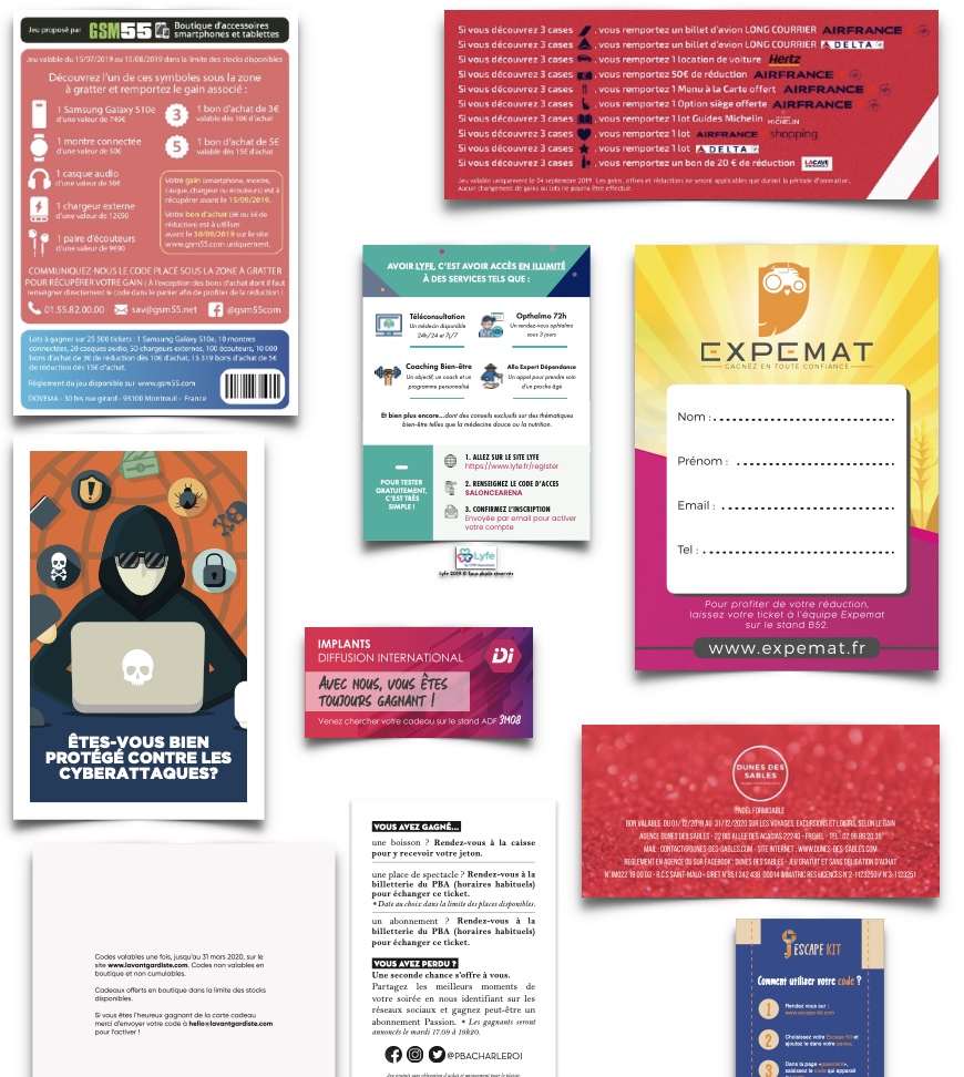 While general gaming conditions are not mandatory on scratch cards, their use can be a good idea for large-scale events. Indeed, these conditions can help avoid disputes with participants by specifying the terms of participation, conditions for claiming winnings, and the limitations of the organizer's liability. They can also bring some transparency and credibility to the marketing operation by reassuring participants about the legitimacy of the event. In such cases, general gaming conditions can be a good idea to clarify the rules and avoid any misunderstandings with the participants.